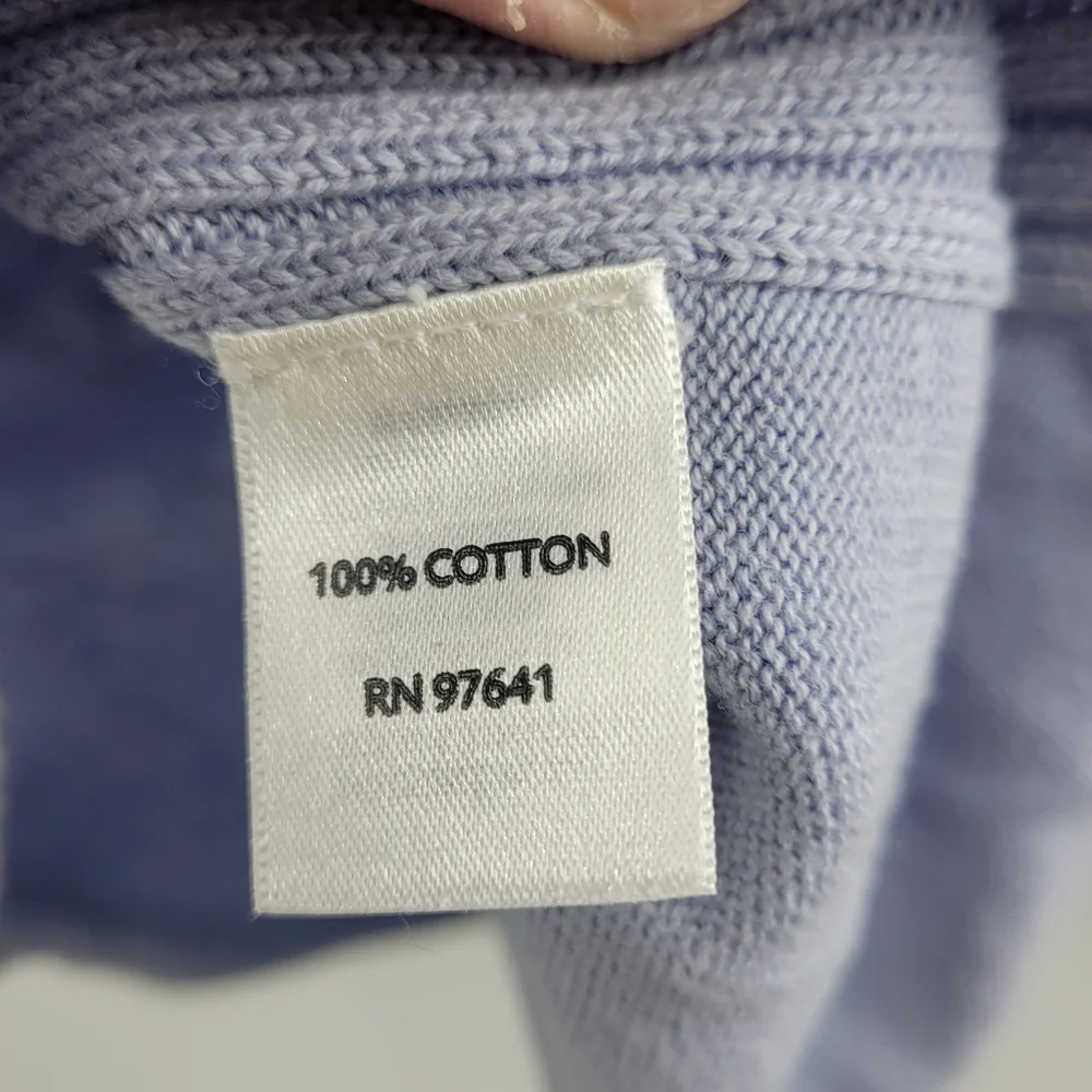 J Jill Sweater Womens Knit Wide Neck Light Blue 100% Cotton Top Classic Sz Small